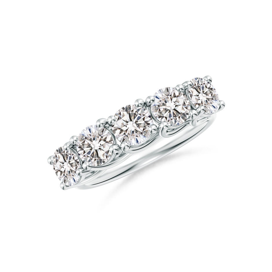 4.8mm IJI1I2 Half Eternity Five Stone Diamond Wedding Band in White Gold 