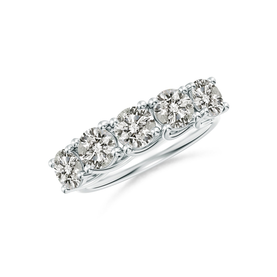 4.8mm KI3 Half Eternity Five Stone Diamond Wedding Band in White Gold 
