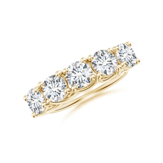 5.1mm GVS2 Half Eternity Five Stone Diamond Wedding Band in 9K Yellow Gold