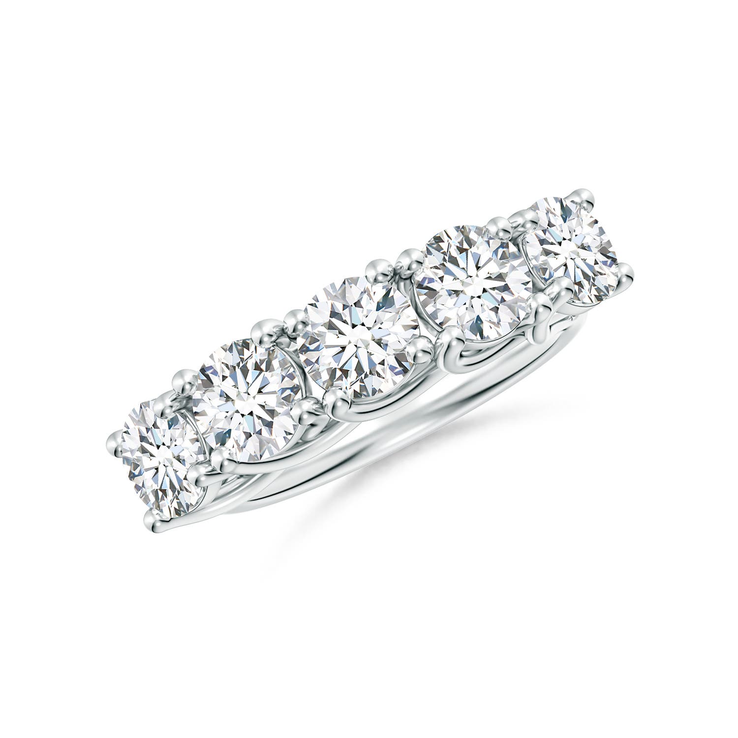 Half Eternity Five Stone Diamond Wedding Band