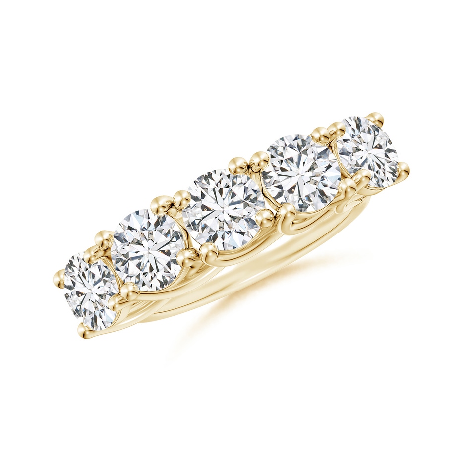 5.9mm HSI2 Half Eternity Five Stone Diamond Wedding Band in Yellow Gold 