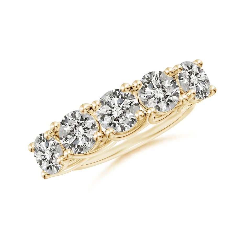 5.9mm KI3 Half Eternity Five Stone Diamond Wedding Band in Yellow Gold 