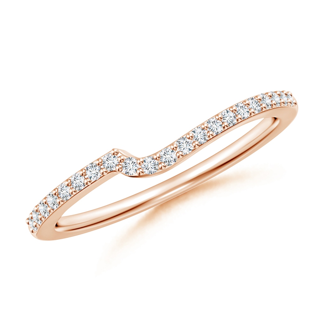 1.2mm GHVS Curved Classic Diamond Half Eternity Wedding Band in Rose Gold