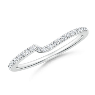 1.2mm GHVS Curved Classic Diamond Half Eternity Wedding Band in White Gold
