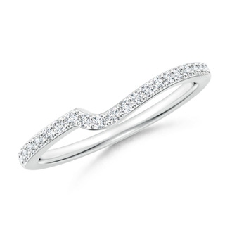 1.3mm GHVS Curved Classic Diamond Half Eternity Wedding Band in White Gold