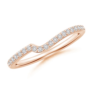 1.3mm HSI2 Curved Classic Diamond Half Eternity Wedding Band in Rose Gold