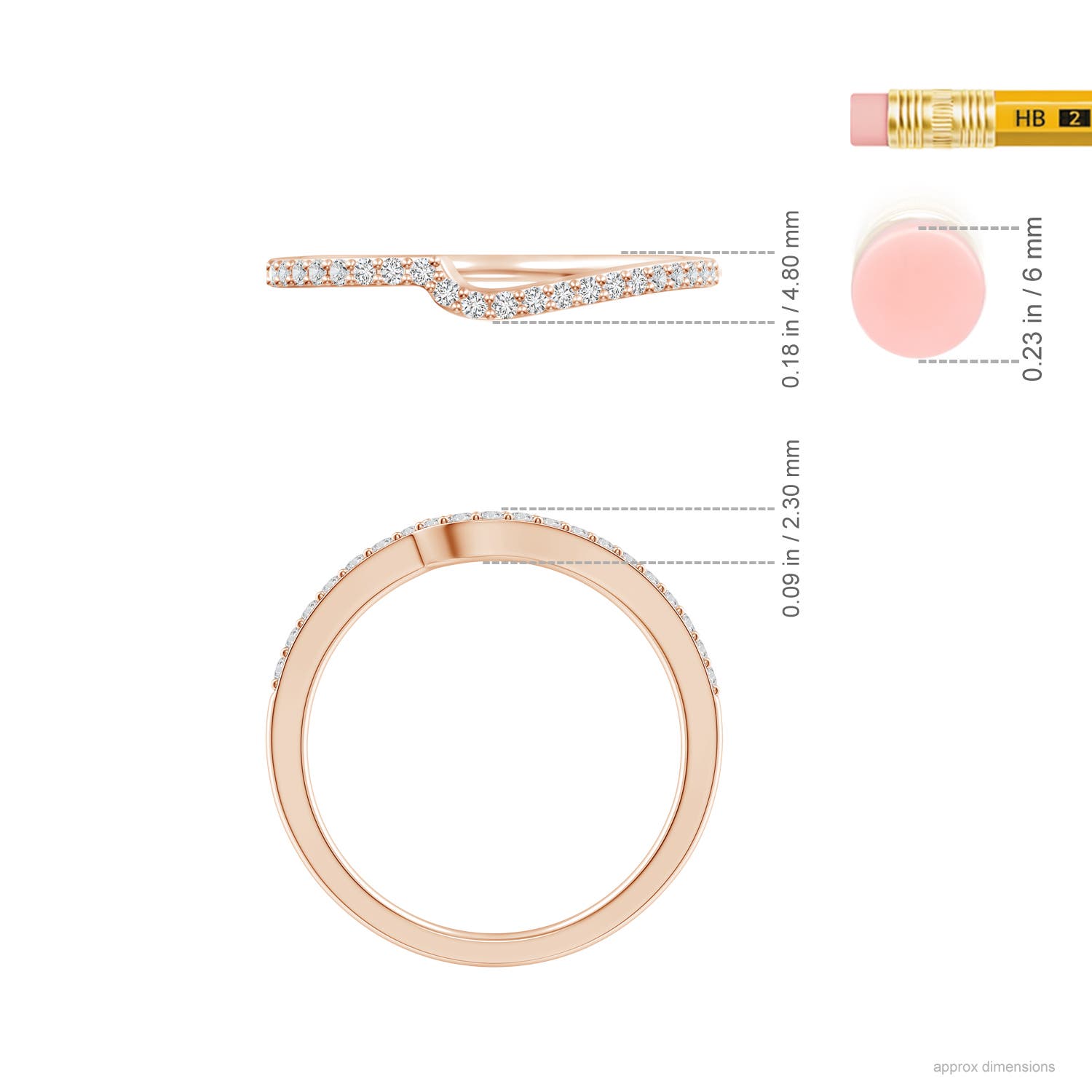 H, SI2 / 0.2 CT / 14 KT Rose Gold