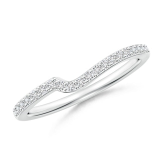 1.3mm HSI2 Curved Classic Diamond Half Eternity Wedding Band in White Gold