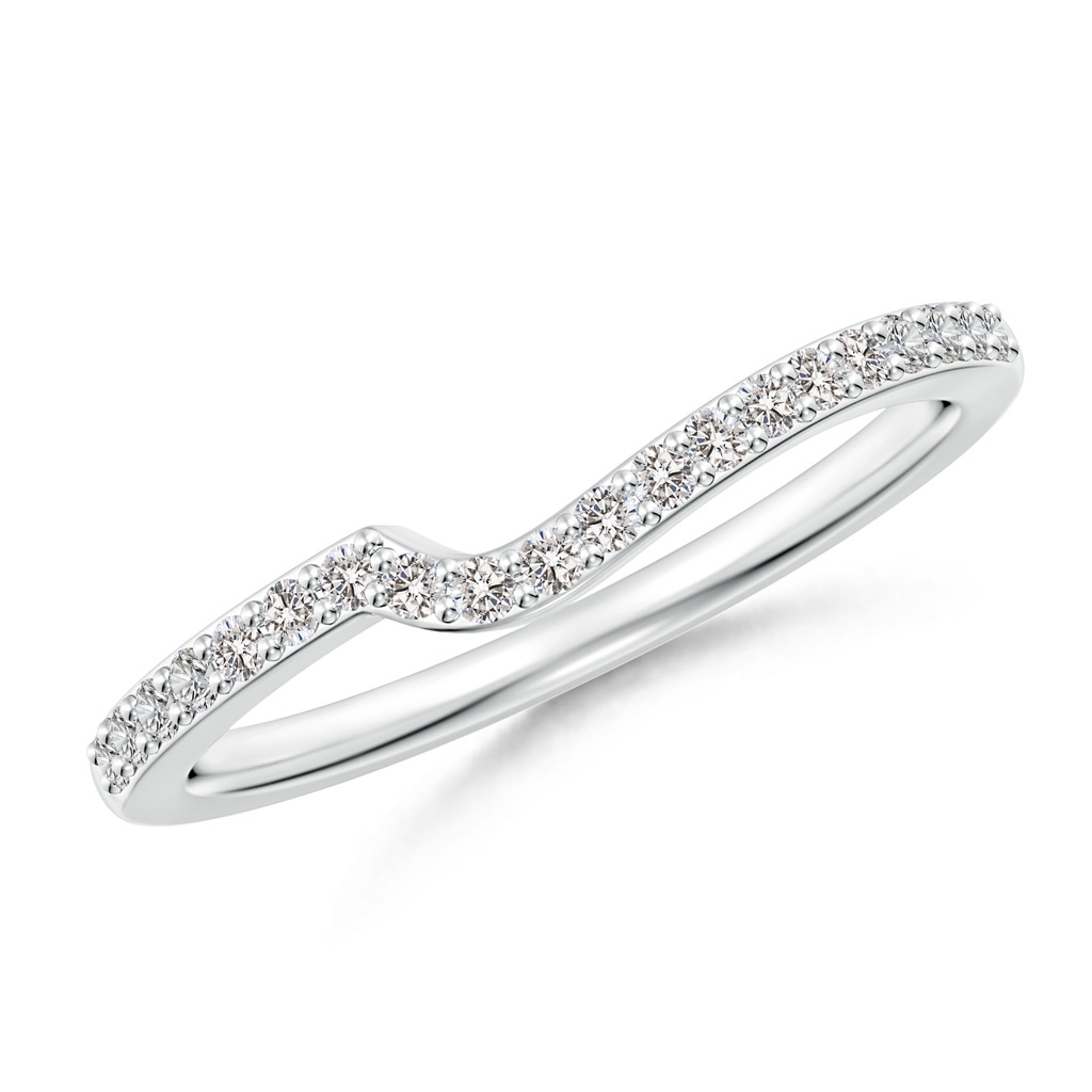 1.3mm II1 Curved Classic Diamond Half Eternity Wedding Band in White Gold