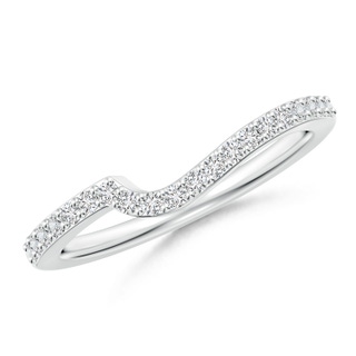 1.4mm HSI2 Curved Classic Diamond Half Eternity Wedding Band in White Gold