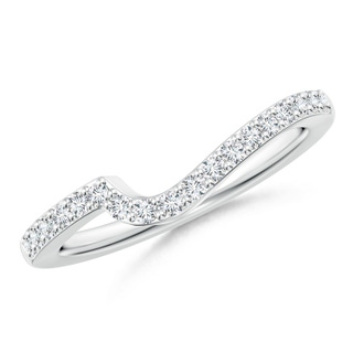 1.5mm GHVS Curved Classic Diamond Half Eternity Wedding Band in White Gold