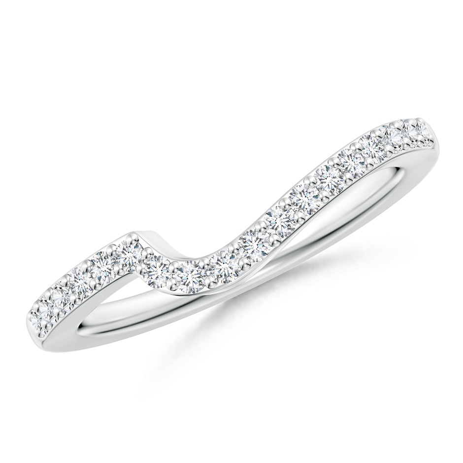 1.5mm GHVS Curved Classic Diamond Half Eternity Wedding Band in White Gold 