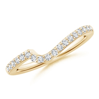 1.5mm GHVS Curved Classic Diamond Half Eternity Wedding Band in Yellow Gold