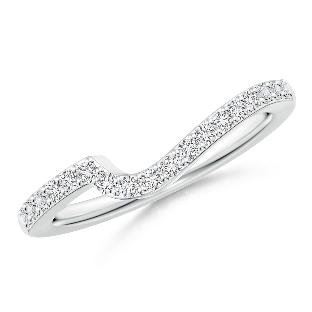 1.5mm HSI2 Curved Classic Diamond Half Eternity Wedding Band in White Gold