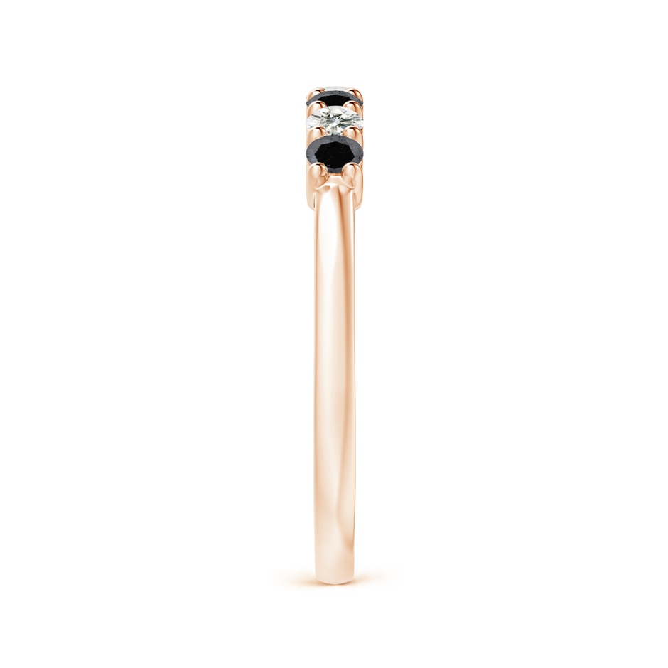 2.5mm A Seven Stone Black and White Diamond Wedding Band in Rose Gold side-2