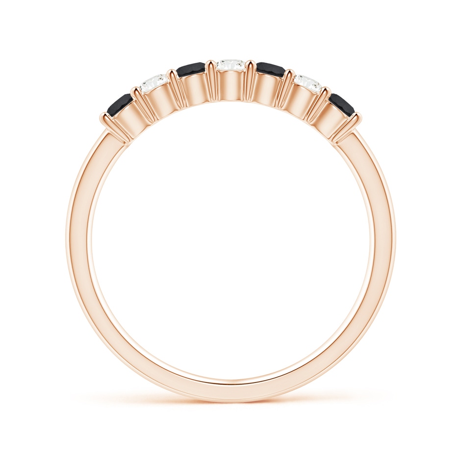 2.5mm AA Seven Stone Black and White Diamond Wedding Band in Rose Gold side-1