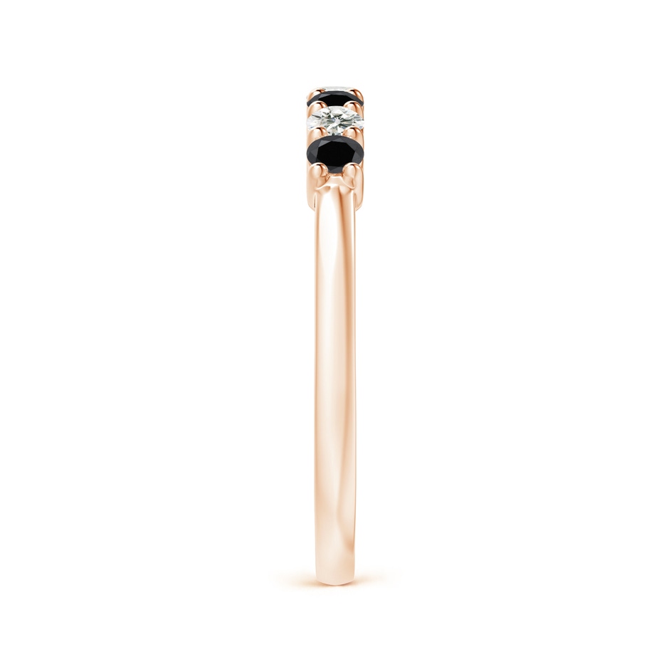 2.5mm AA Seven Stone Black and White Diamond Wedding Band in Rose Gold side-2