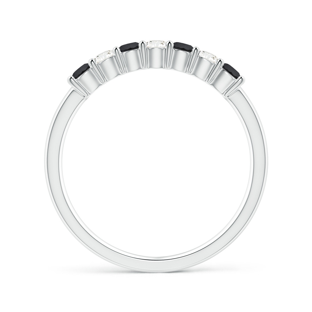 2.5mm AA Seven Stone Black and White Diamond Wedding Band in White Gold - side_1