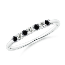 Stackables Platinum Enhanced Black Diamond Rings