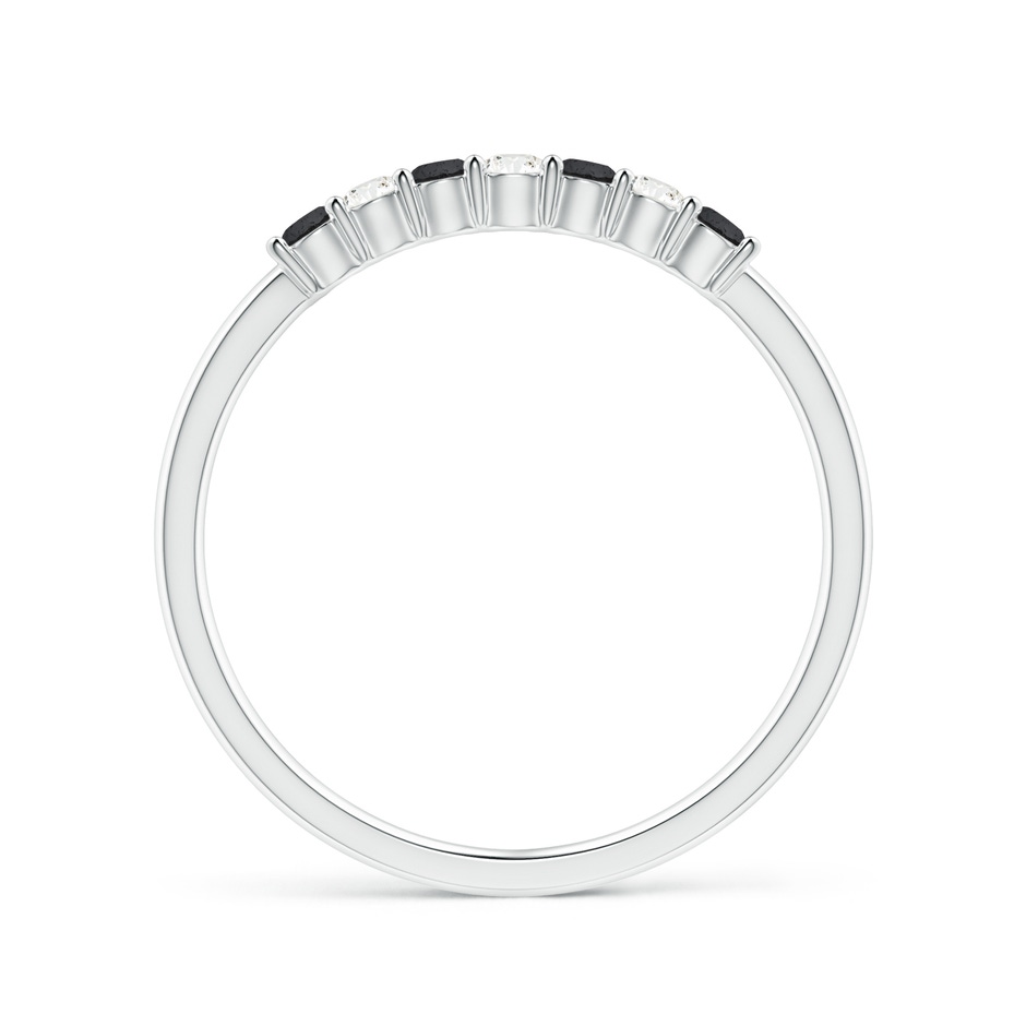 2mm A Seven Stone Black and White Diamond Wedding Band in White Gold side-1