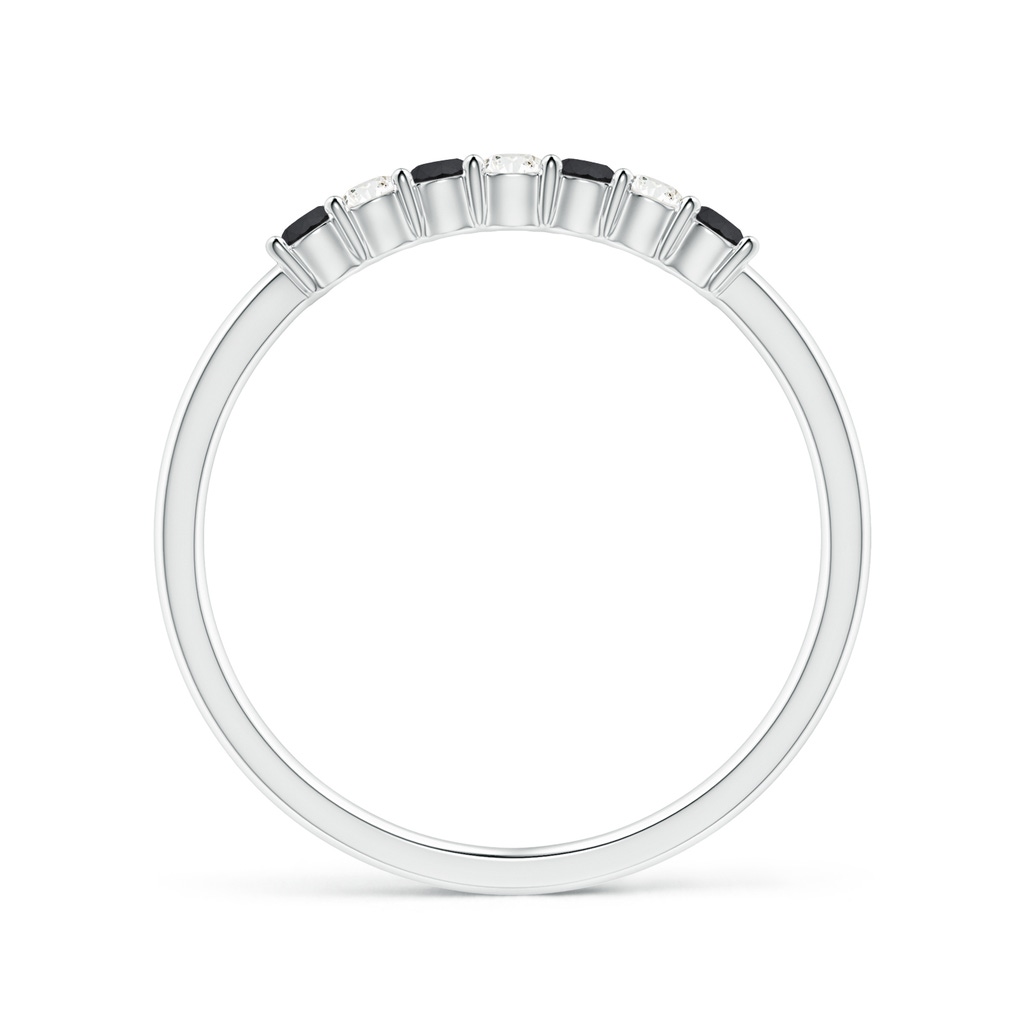 2mm AA Seven Stone Black and White Diamond Wedding Band in P950 Platinum - side_1