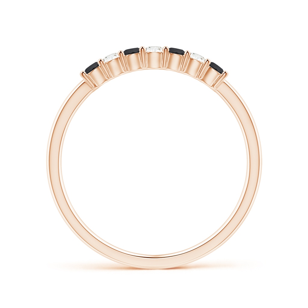 2mm AA Seven Stone Black and White Diamond Wedding Band in Rose Gold - side_1