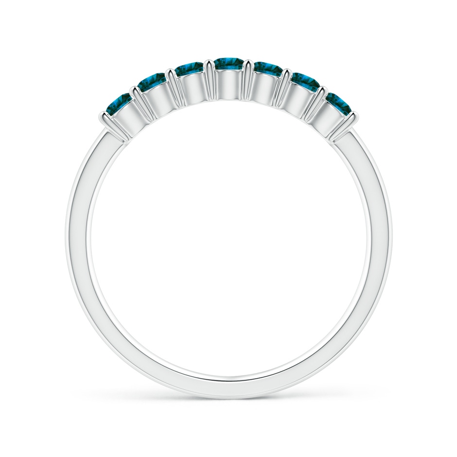 2.5mm AA Half Eternity Seven Stone Blue Diamond Wedding Band in P950 Platinum side-1