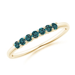 Non Eternity Yellow Gold Enhanced Blue Diamond Rings