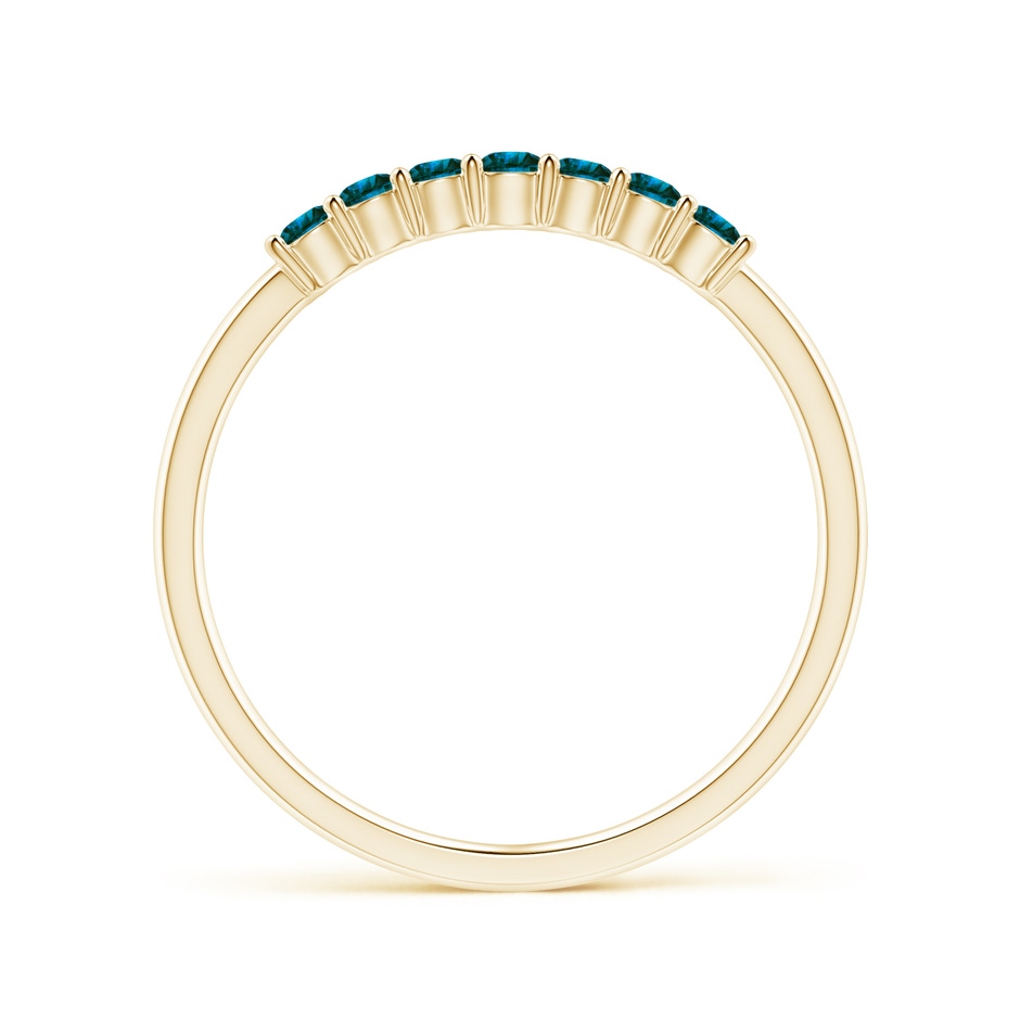 2mm AA Half Eternity Seven Stone Blue Diamond Wedding Band in Yellow Gold side-1
