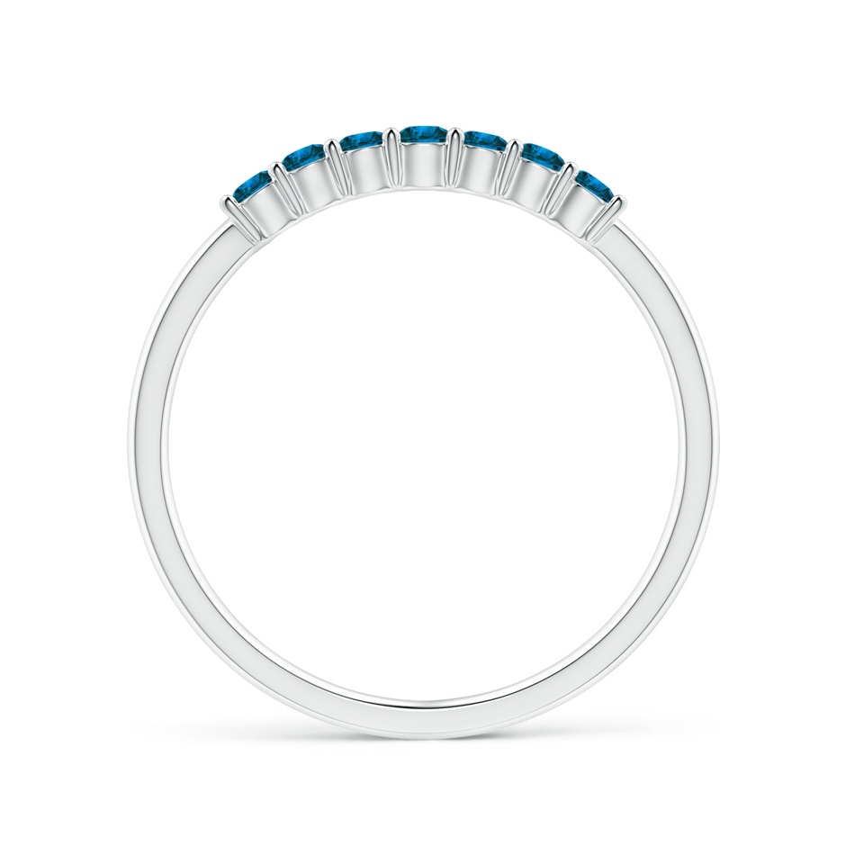 2mm AAA Half Eternity Seven Stone Blue Diamond Wedding Band in P950 Platinum side-1
