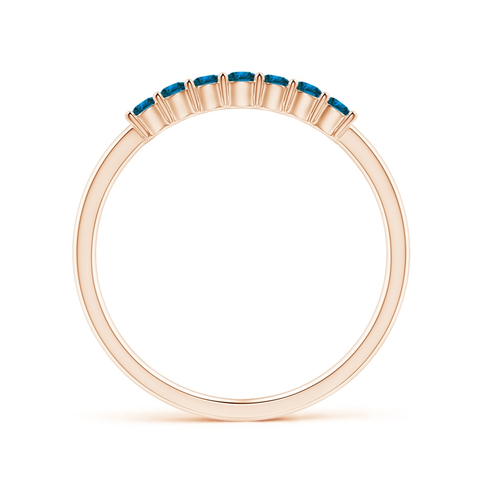 2mm AAA Half Eternity Seven Stone Blue Diamond Wedding Band in Rose Gold side-1