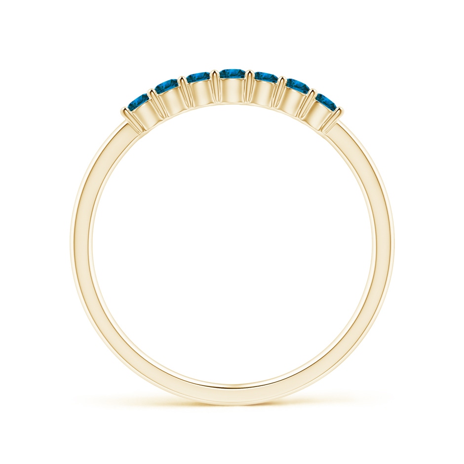 2mm AAA Half Eternity Seven Stone Blue Diamond Wedding Band in Yellow Gold side-1