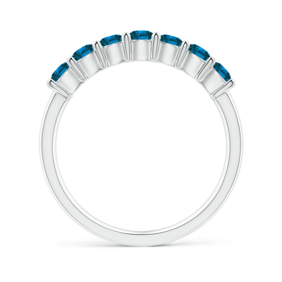 3mm AAA Half Eternity Seven Stone Blue Diamond Wedding Band in P950 Platinum side-1