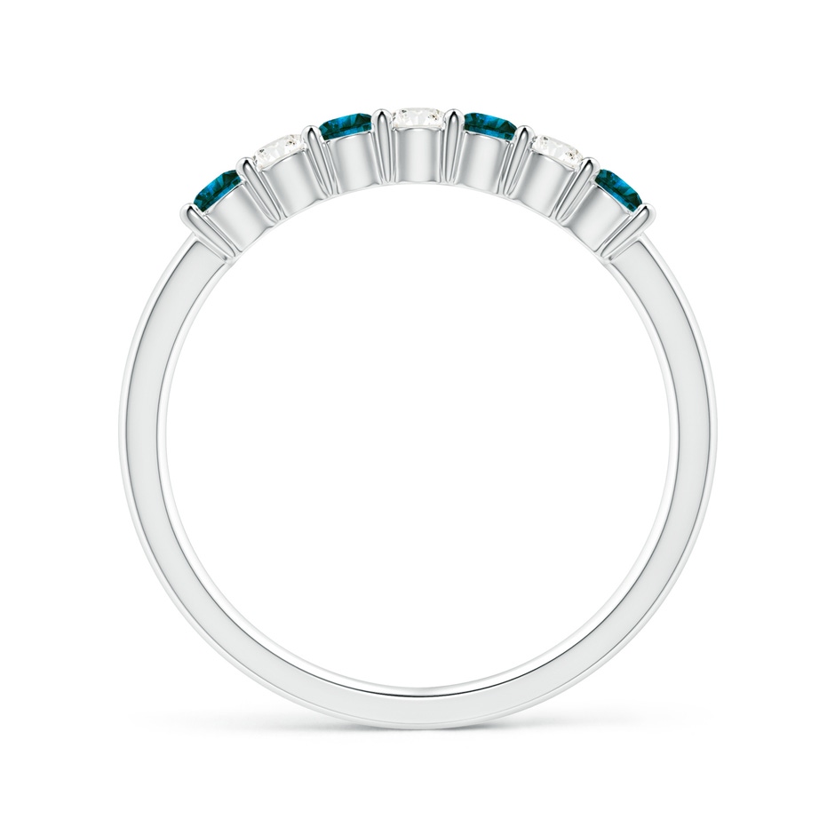 2.5mm AA Seven Stone Blue and White Diamond Wedding Band in P950 Platinum side-1