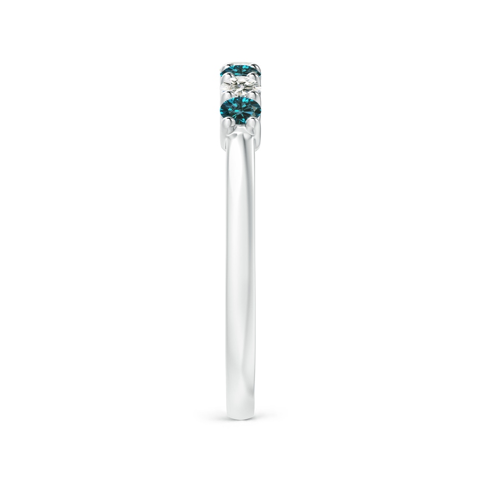 2.5mm AA Seven Stone Blue and White Diamond Wedding Band in P950 Platinum side-2