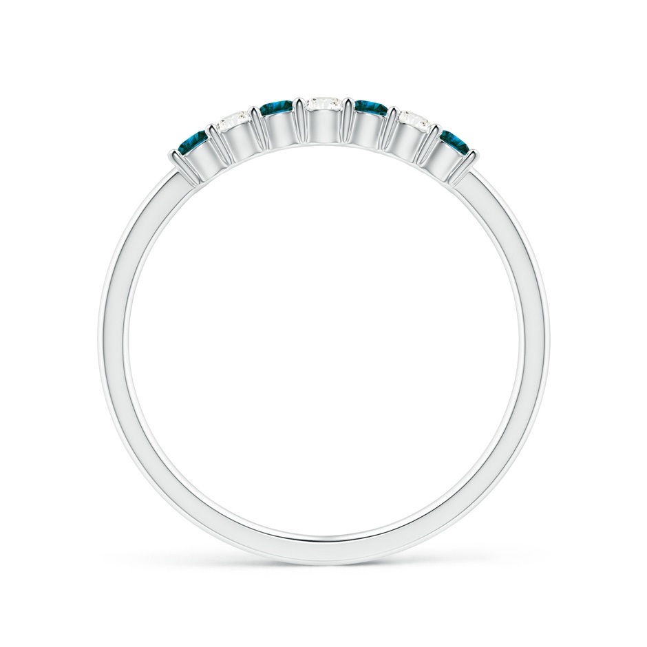 2mm AA Seven Stone Blue and White Diamond Wedding Band in P950 Platinum side-1
