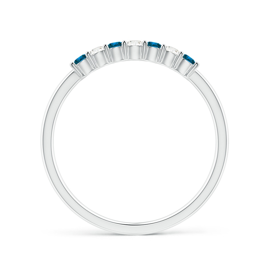 2mm AAA Seven Stone Blue and White Diamond Wedding Band in P950 Platinum side-1
