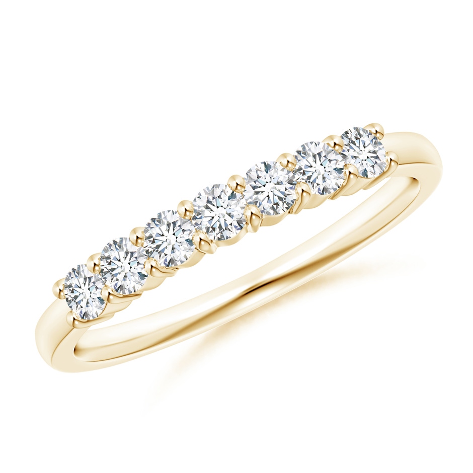 2.5mm GVS2 Half Eternity Seven Stone Diamond Wedding Band in Yellow Gold 