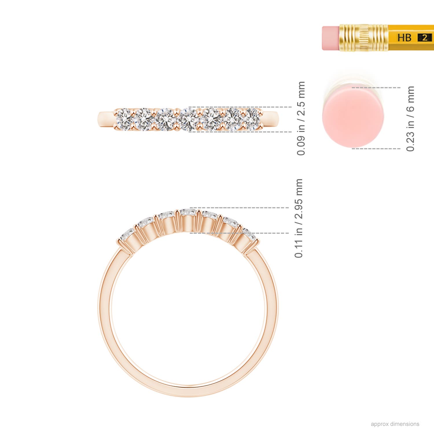 I-J, I1-I2 / 0.48 CT / 14 KT Rose Gold