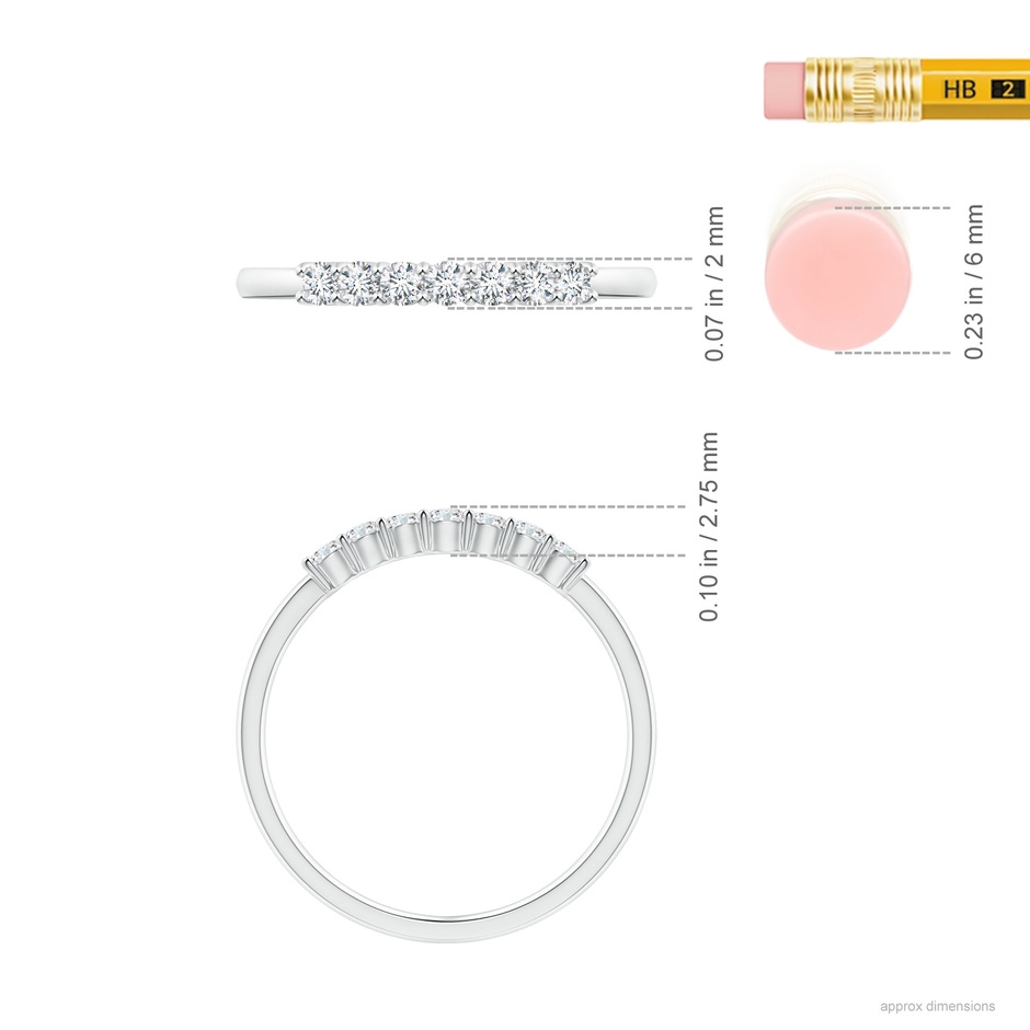 2mm GVS2 Half Eternity Seven Stone Diamond Wedding Band in P950 Platinum ruler