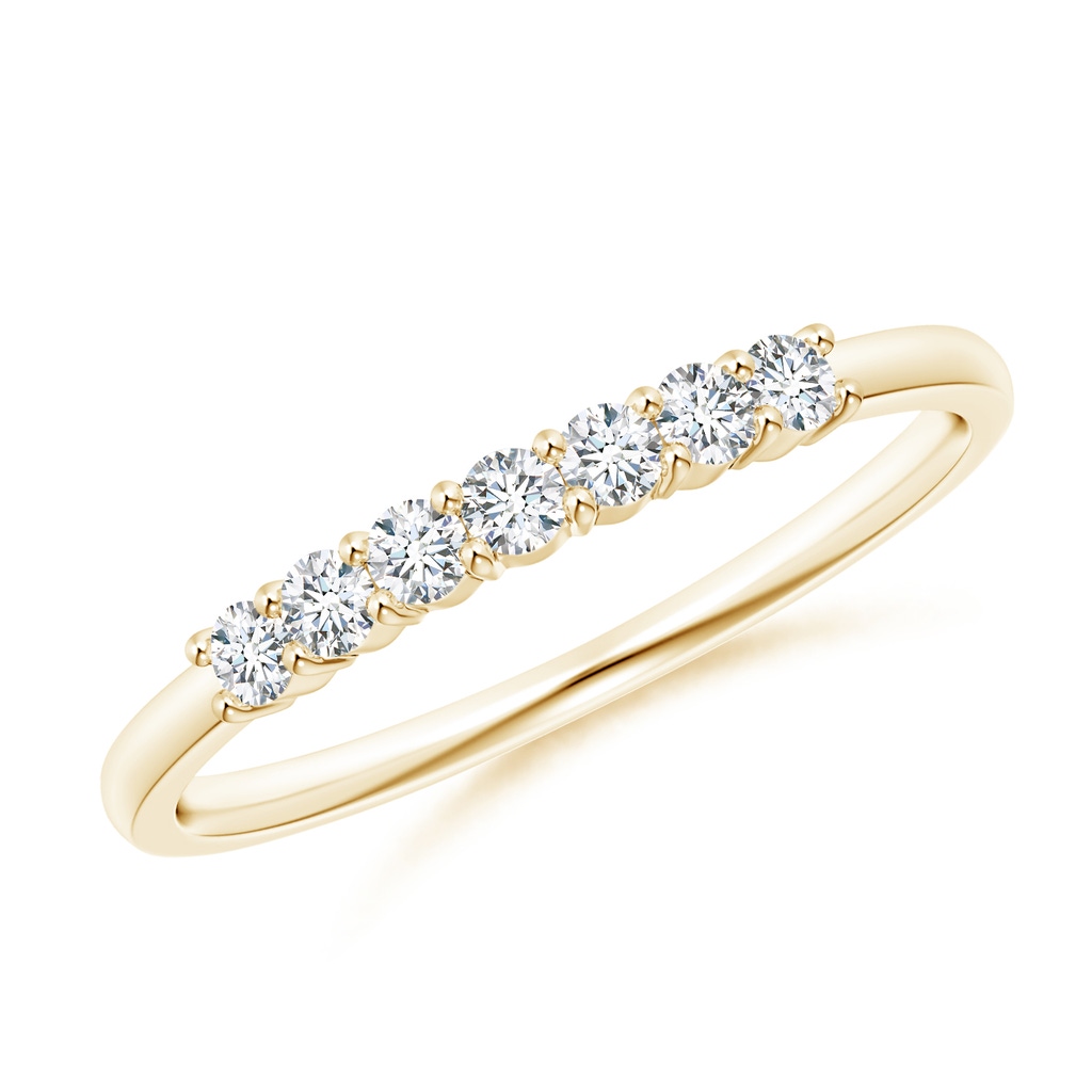 2mm GVS2 Half Eternity Seven Stone Diamond Wedding Band in Yellow Gold