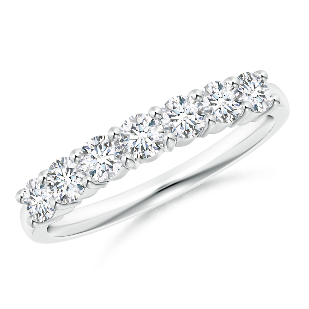 3mm GVS2 Half Eternity Seven Stone Diamond Wedding Band in White Gold