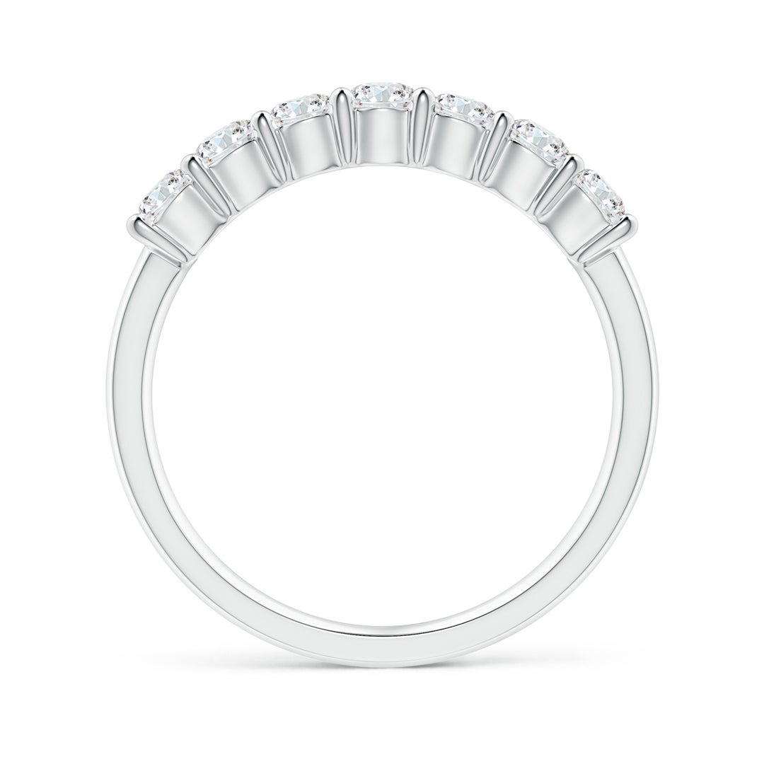 3mm GVS2 Half Eternity Seven Stone Diamond Wedding Band in White Gold - side 3