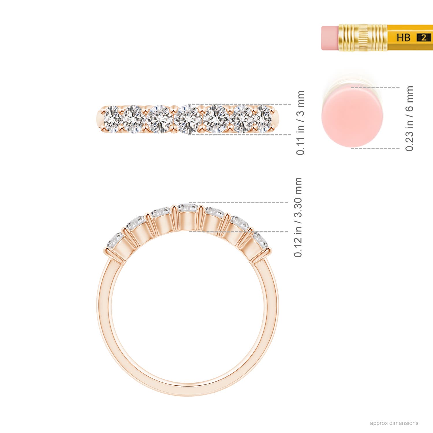 I-J, I1-I2 / 0.74 CT / 14 KT Rose Gold