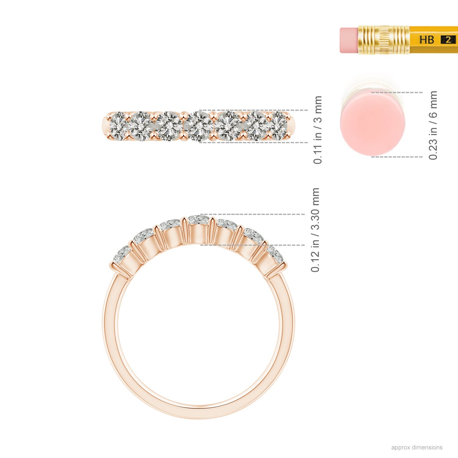 K, I3 / 0.74 CT / 14 KT Rose Gold