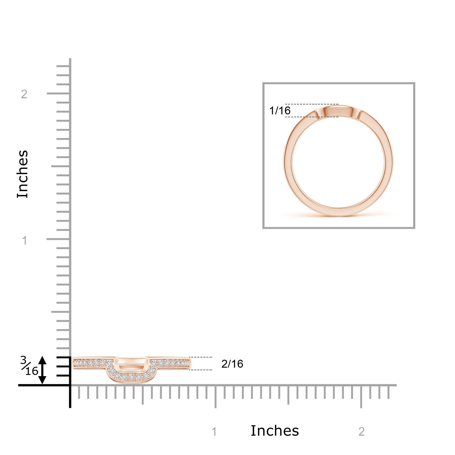 H, SI2 / 0.14 CT / 14 KT Rose Gold