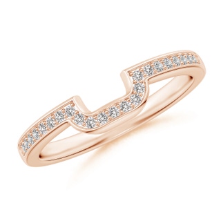 1.1mm II1 Half Eternity Diamond Curved Comfort Fit Wedding Band in Rose Gold