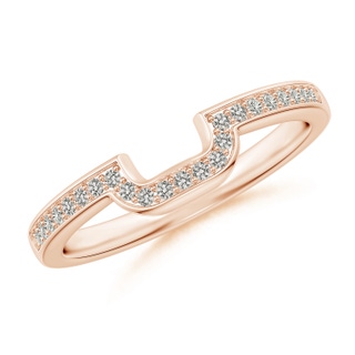 1.1mm JI2 Half Eternity Diamond Curved Comfort Fit Wedding Band in Rose Gold