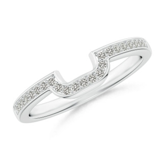 1.1mm JI2 Half Eternity Diamond Curved Comfort Fit Wedding Band in White Gold