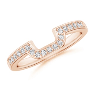 1.3mm HSI2 Half Eternity Diamond Curved Comfort Fit Wedding Band in Rose Gold